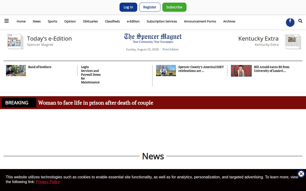 Spencer Magnet local arrest news for Spencer County records