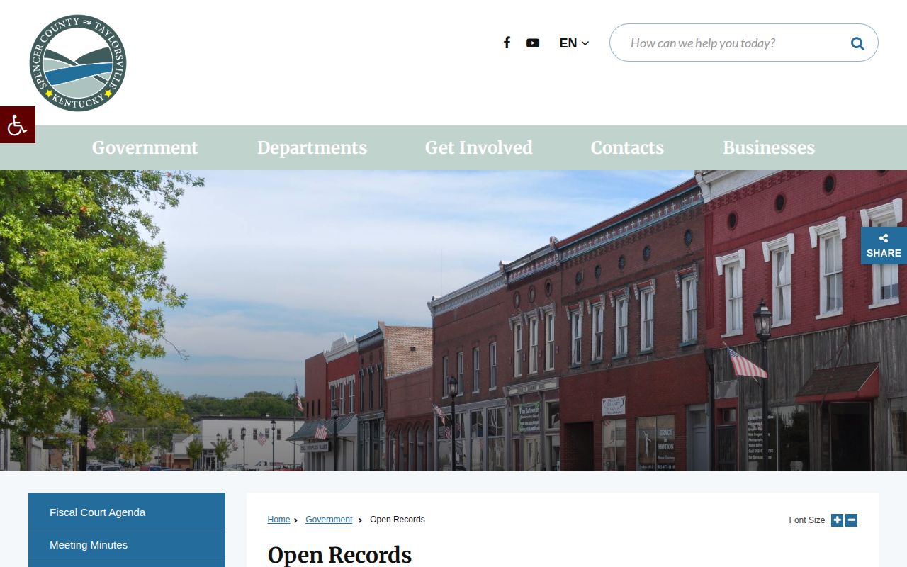 Spencer County booking and mugshot open-records route